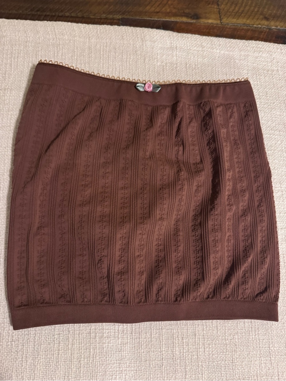 Women's Brown Knit Tube Top